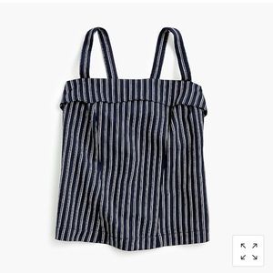 POINT SUR TURNOVER TOP IN STRIPED LINEN-COTTON